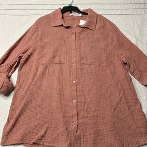 Calvin Klein Jeans Pink Button-Up Shirt